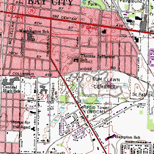 Topographic Map of Seamon Cemetery, MI