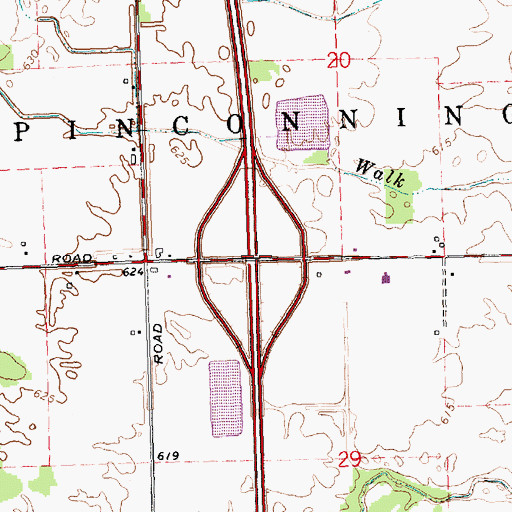 Topographic Map of Interchange 181, MI