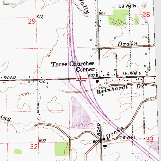 Topographic Map of Interchange 168, MI