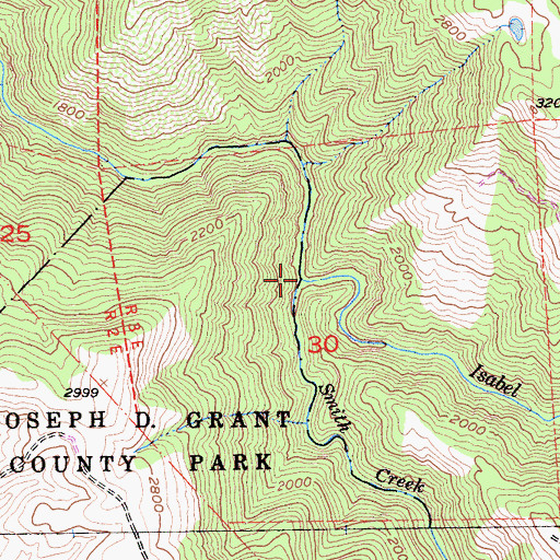 Topographic Map of Isabel Creek, CA
