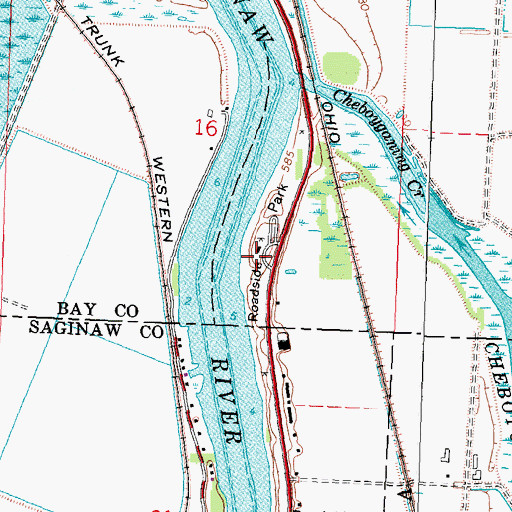 Topographic Map of Beet Sugar Historical Marker, MI