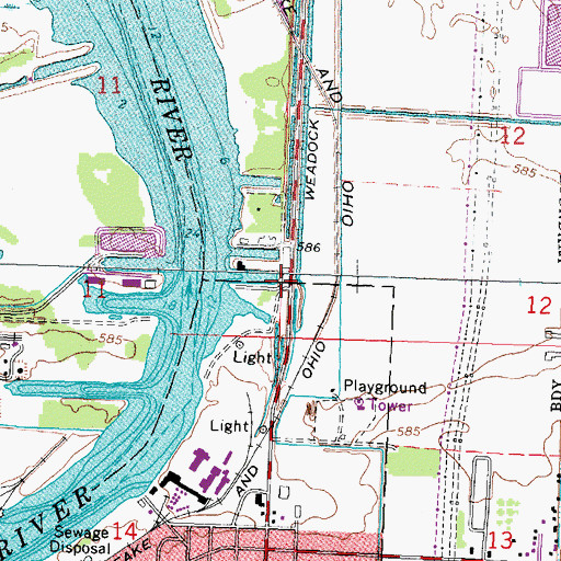Topographic Map of Bay City Boating and Fishing Club Historical Marker, MI