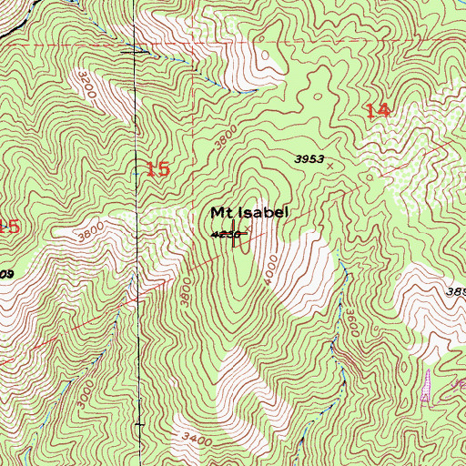Topographic Map of Mount Isabel, CA