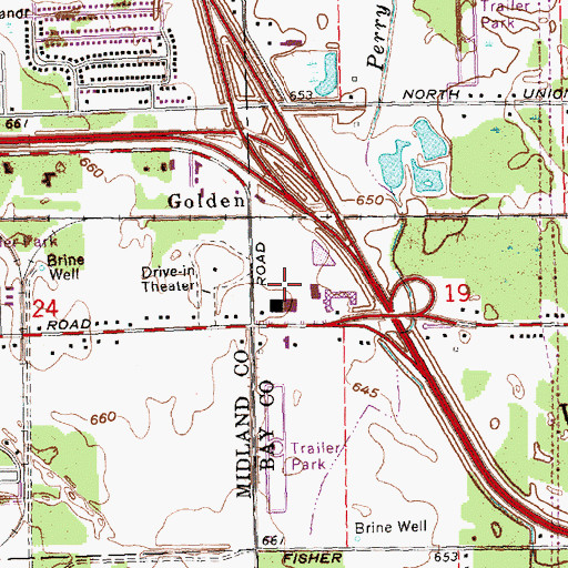 Topographic Map of Valley Plaza RV Park, MI