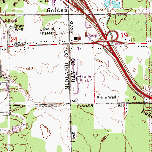 Topographic Map of Arlington Manor Mobile Home Park, MI