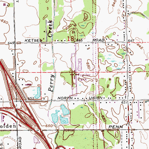 Topographic Map of Oakside Mobile Home Park, MI