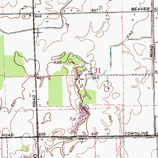 Topographic Map of Sandy Ridge Golf Course, MI