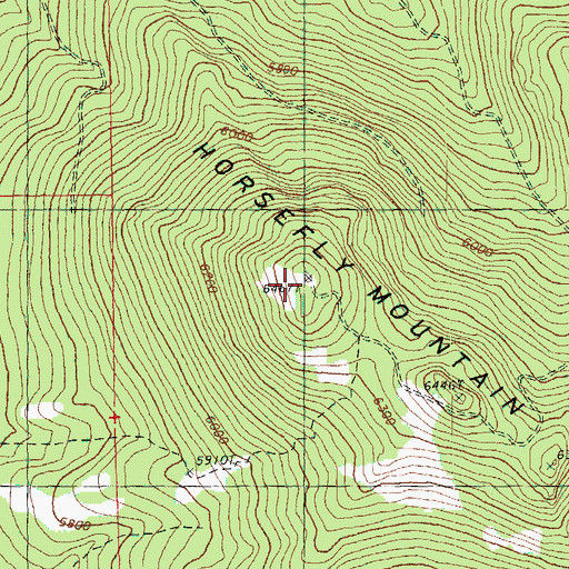 Topographic Map of Horsefly Mountain Lookout, OR