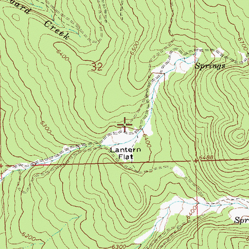 Topographic Map of Lantern Flat Guard Station, OR