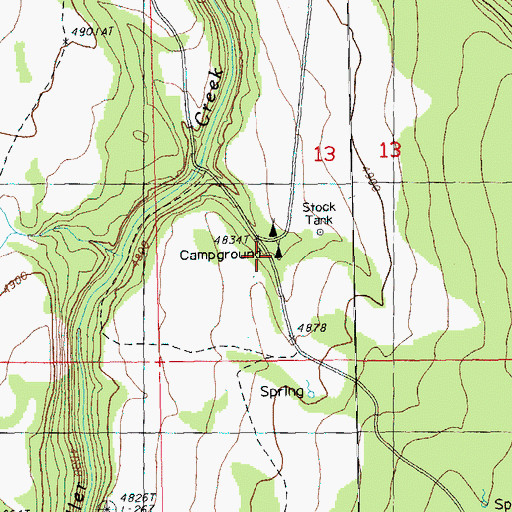 Topographic Map of Miller Creek Camp, OR