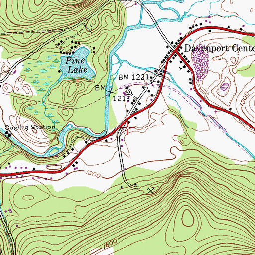 Topographic Map of Davenport Center Cemetery, NY