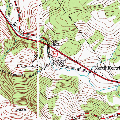 Topographic Map of North Kortright Cemetery, NY