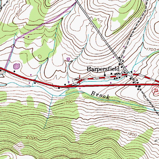 Topographic Map of Harpersfield Center Cemetery, NY