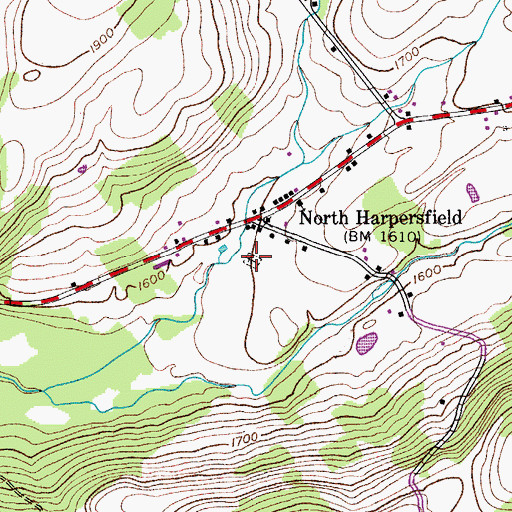 Topographic Map of North Harpersfield Cemetery, NY