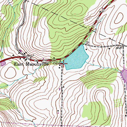 Topographic Map of East Masonville Cemetery, NY