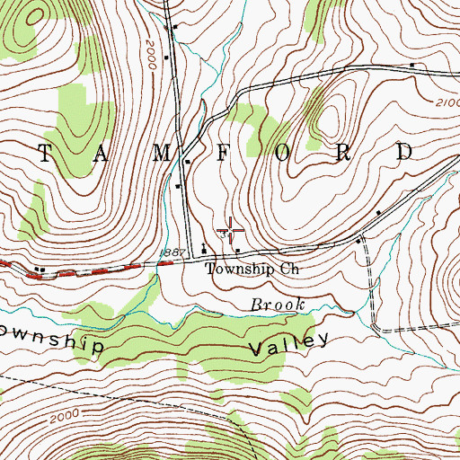 Topographic Map of Decker Cemetery, NY