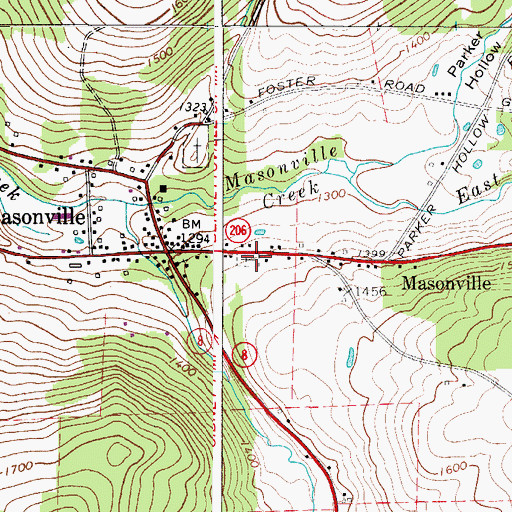 Topographic Map of Pioneer Cemetery, NY