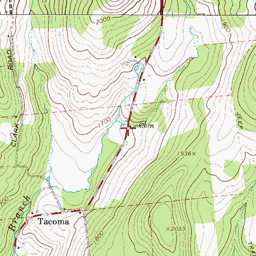 Topographic Map of Austin Olmsted Cemetery, NY