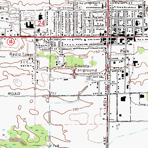 Topographic Map of Huron Community Fairgrounds, MI
