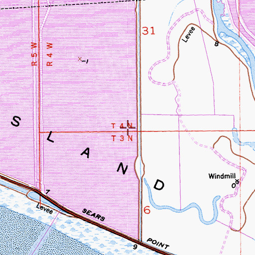 Topographic Map of Island Number One, CA