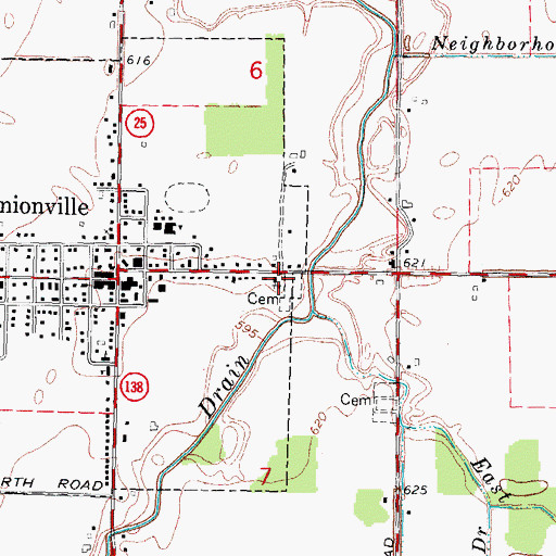 Topographic Map of Moravian Church, MI