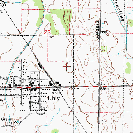 Topographic Map of Ubly Heights Golf Course, MI