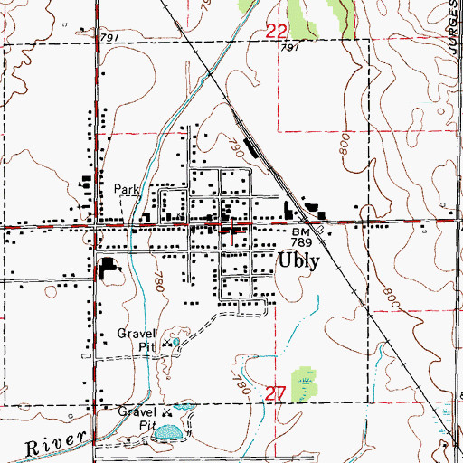 Topographic Map of Ubly Medical Clinic, MI