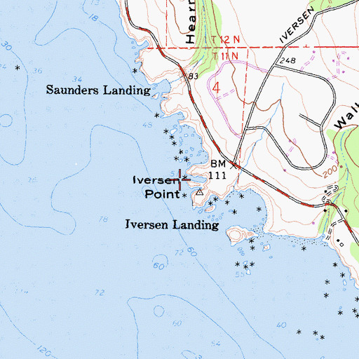 Topographic Map of Iversen Point, CA