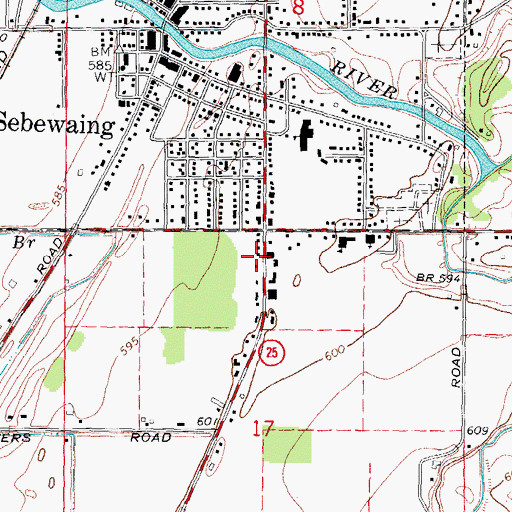Topographic Map of Sebewaing Health Center, MI