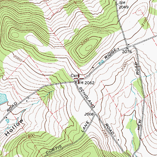 Topographic Map of Feak Hollow Cemetery, NY