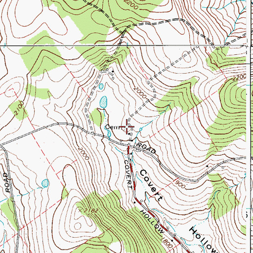Topographic Map of Archer Cemetery, NY