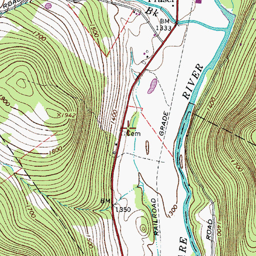 Topographic Map of Yendes Cemetery, NY