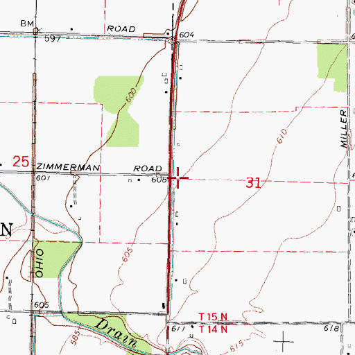 Topographic Map of Unionville-Sebewaing Elementary School, MI