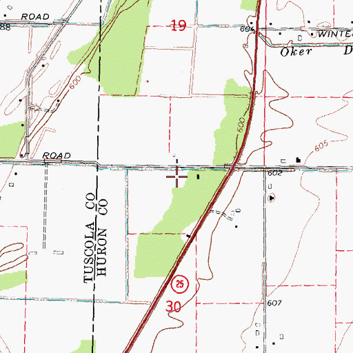 Topographic Map of Unionville-Sebewaing High School, MI