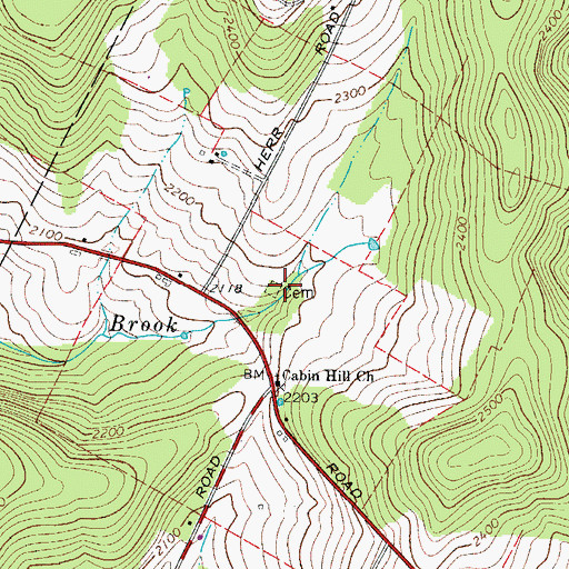 Topographic Map of Herr Cemetery, NY