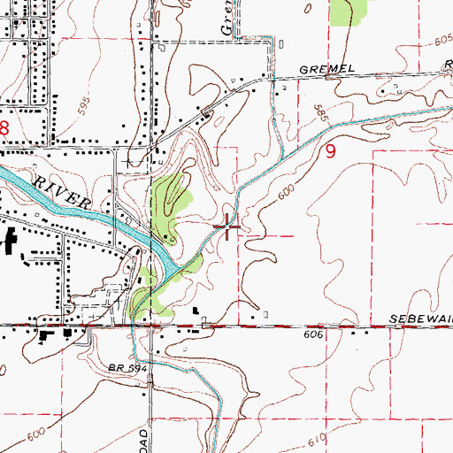 Topographic Map of New Salem Lutheran School, MI