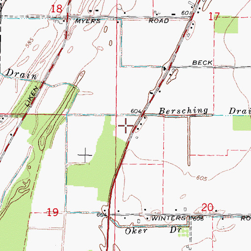 Topographic Map of Holy Family Church, MI