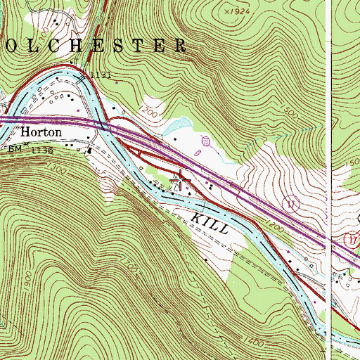 Topographic Map of Horton Cemetery, NY