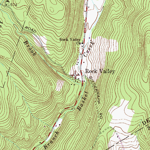 Topographic Map of Rock Valley Cemetery, NY