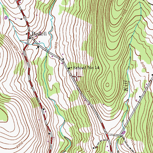 Topographic Map of Bedell Cemetery, NY