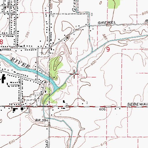 Topographic Map of New Salem Lutheran Church, MI