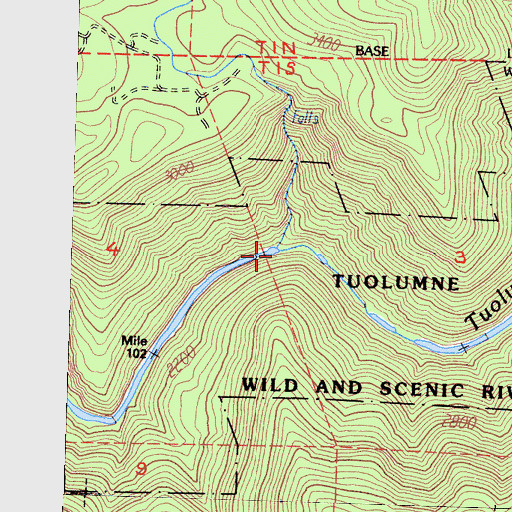 Topographic Map of Jawbone Creek, CA