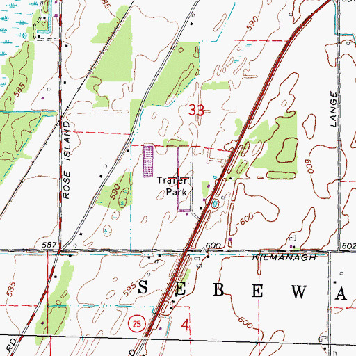 Topographic Map of Bayside Estates Mobile Home Park, MI