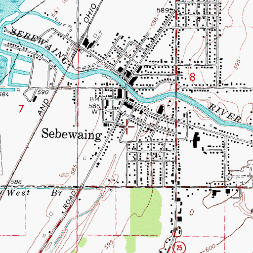 Topographic Map of South Main Park, MI