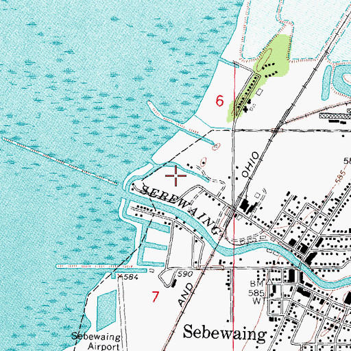 Topographic Map of Sebewaing County Park, MI