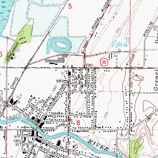 Topographic Map of North Side Neighborhood Park, MI