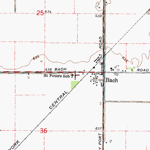 Topographic Map of Saint Peter Lutheran Church, MI