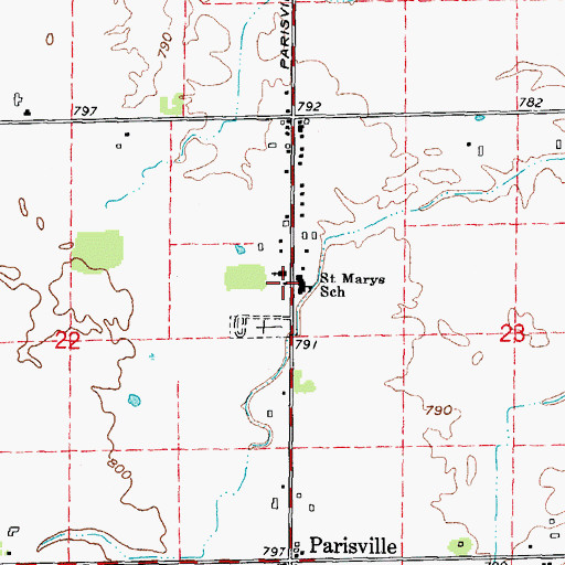 Topographic Map of Saint Mary's Historical Museum, MI