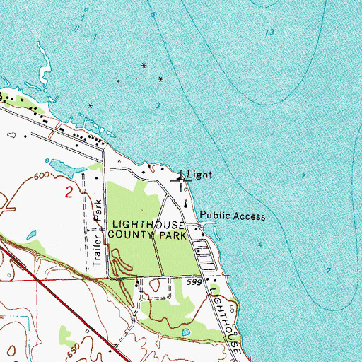 Topographic Map of Pointe Aux Barques Lighthouse Museum, MI