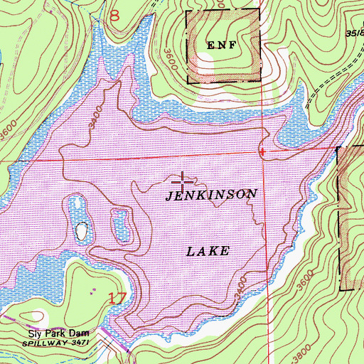 Topographic Map of Jenkinson Lake, CA